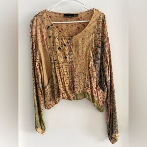 Sacred Threads Floral Patchwork Blouse